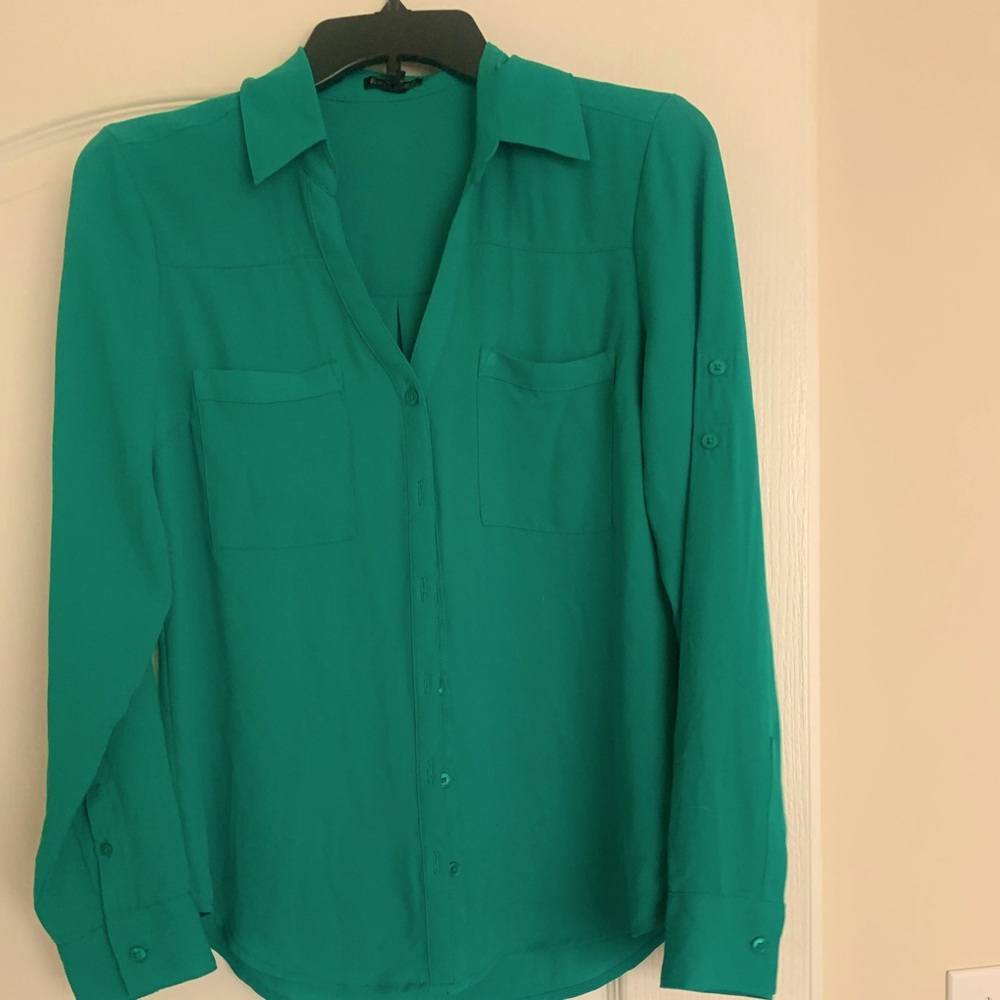 Express, size small, collared button down.